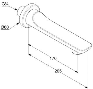 Излив для ванны Kludi Balance чёрный матовый 5250387